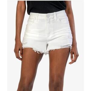Kut From The Kloth Jane High Rise Long Short Optic White Size 12